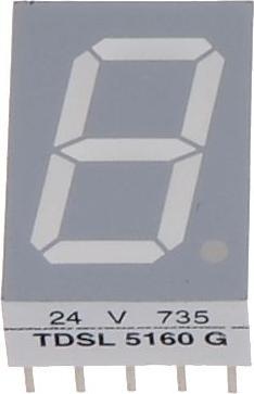 Actual product image Vishay 7-segment LED display TDSL Red 13mm 625nm 0.4mcd 2.4V THT Common anode