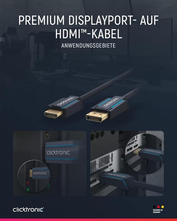 Image du produit clicktronic Câble adaptateur DisplayPort/HDMI™ Casual, 10 m (10 m)