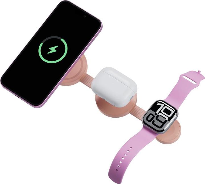 Image du produit Energea Wireless charger Bazic GoMag Trio 2 3in1 15W magnetic for iPhone/Watch/AirPods pink (15 W)