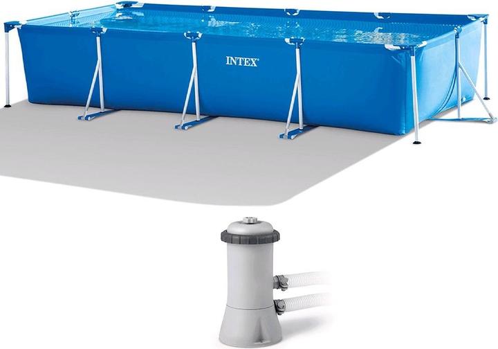 Actual product image Intex 4.5M X 2.2M X 0.84M RECTANGULAR FRAME POOL SET (450 x 220 x 84 cm)