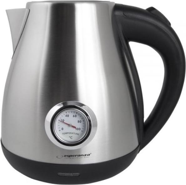 Productafbeelding Esperanza EKK029 Elektrische waterkoker met thermometer 1.7 L 2200 W Inox (1.70 l)