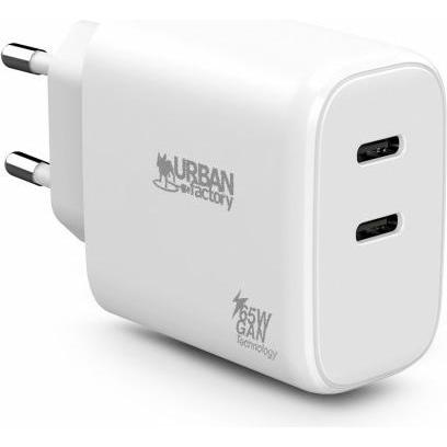 Urban Factory CHARGER GAN USB-C 65W - 1 PORT (65 W), USB Ladegerät, Weiss