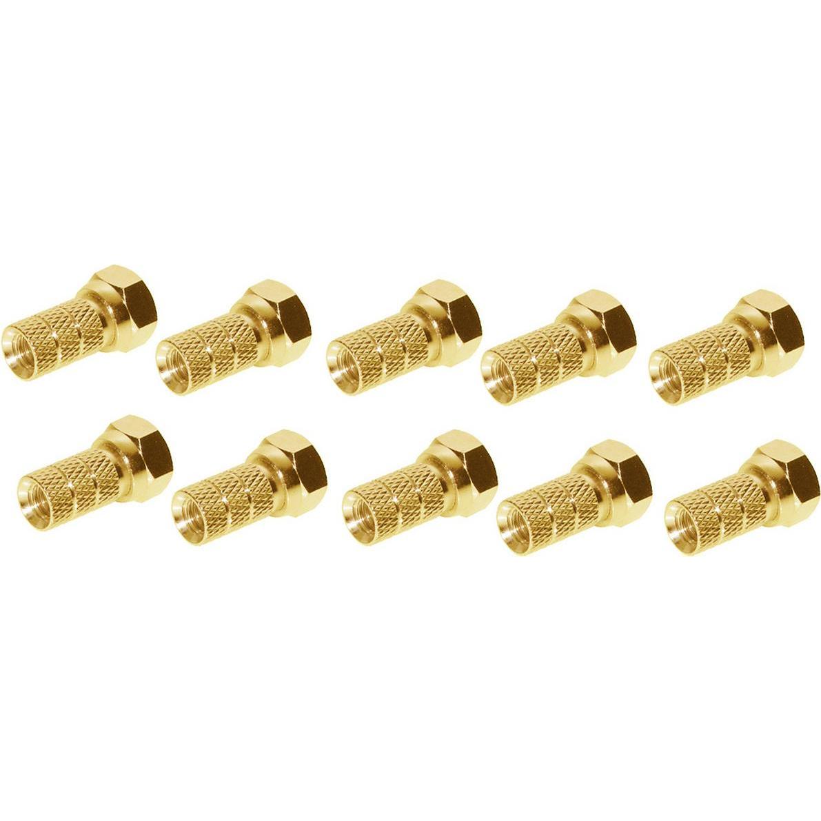 Shiverpeaks SHVP 85004-10AG F-Stecker 5.2 vergoldet mit grosser Mutter 10 (Antennenkabel), Antennenkabel