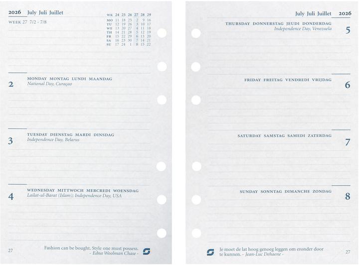 Actual product image Succes Standard Wochenblätter (9,5 x 17,1, 1 week / 2 pages)