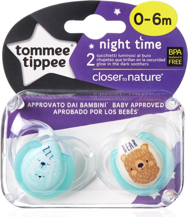 Tommee Tippee silicone soother NIGHT STYLE, 0-6 months, 2 pcs, 43336103 (2 x, up to 6 M.)