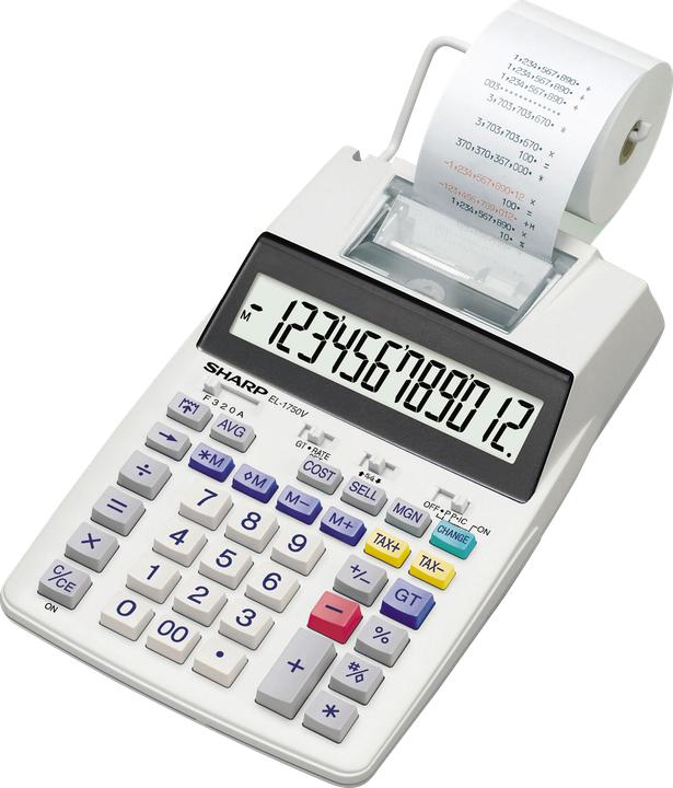 Produktbild Sharp Tischrechner druckend EL-1750 V mit Netzteil (Netzbetrieb)