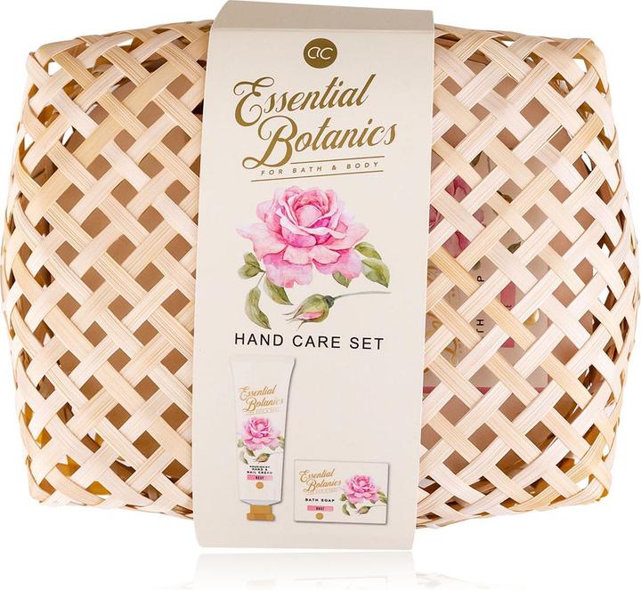 Image du produit Accentra Set de soin des mains ESSENTIAL BOTANICS - CLASSICS dans un panier en bambou, incluant 100g de (Set de manucure)
