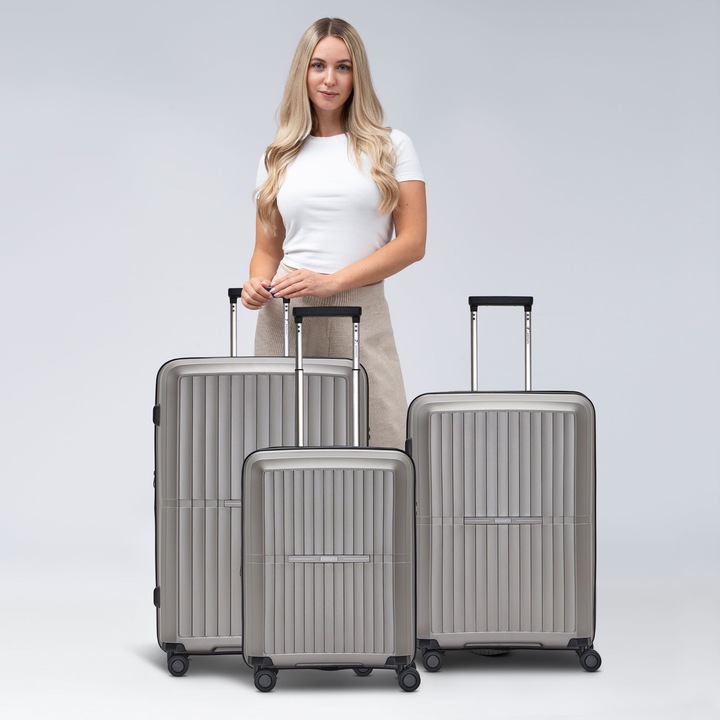 Actual product image Pactastic Collection 01 4-wheel suitcase set, 3 pieces, with stretch fold (221 l, XL (from 140l))