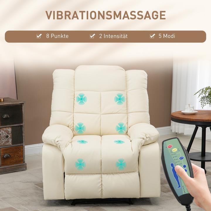 Image du produit Homcom Fauteuil de massage avec fonction de couchage et télécommande