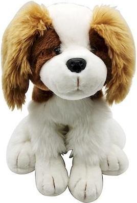 Actual product image Smily Sitzender Hund aus weissbraunem Plüsch