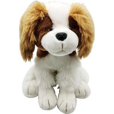 Smily Sitzender Hund aus weissbraunem Plüsch