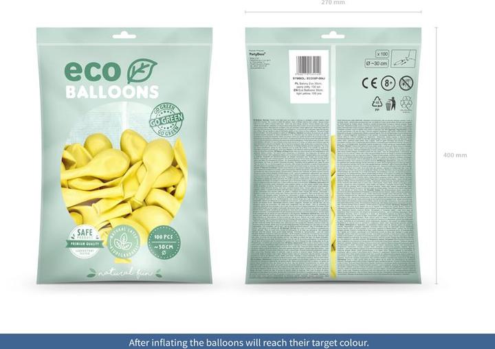 Produktbild Partydeco Eco Balloons 30cm pastel, light yellow (1 pkt / 100 pc.) (100 x)