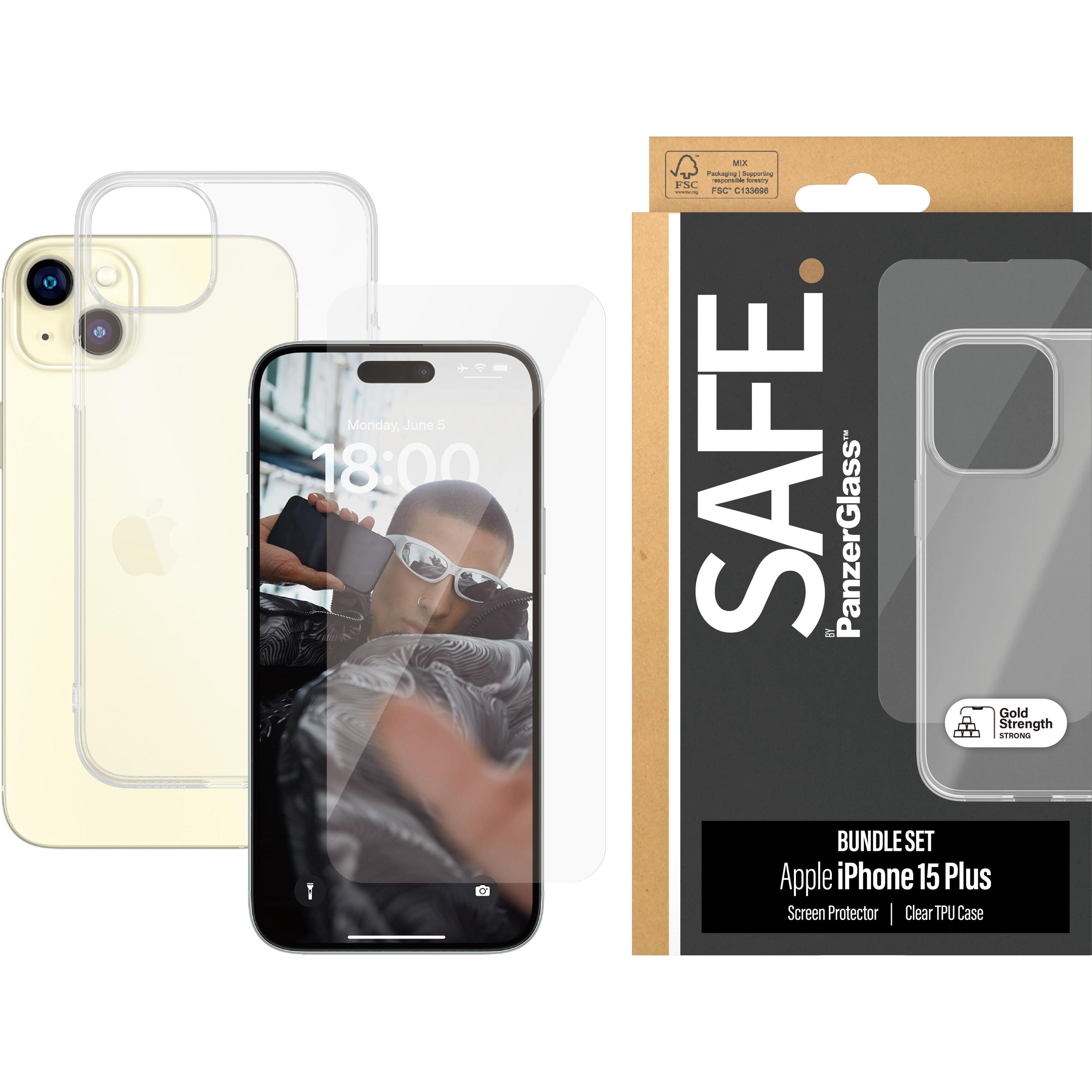Thumbnail - PanzerGlass SAFE. 2-in-1-Pack iPhone 2023 iPhone 6.7 (1 Stück, Apple iPhone 15 Plus), Smartphone Schutzfolie, Transparen...