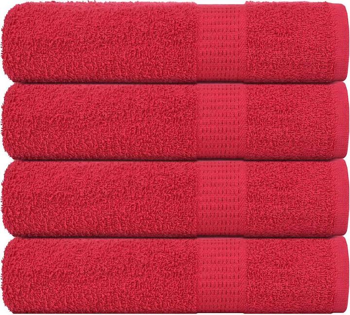 Image du produit vidaXL Serviettes 4 pcs. Rouge 50x100 cm 360 g/m² 100% coton Serviette de bain (50 x 100 cm)