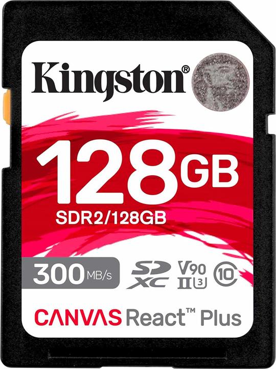 Kingston Canvas React Plus SDXC (128 Go, SDXC, U3, UHS-II)