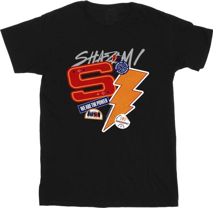 Actual product image Mens Shazam Fury Of The Gods Sticker Spam T-Shirt (5XL)