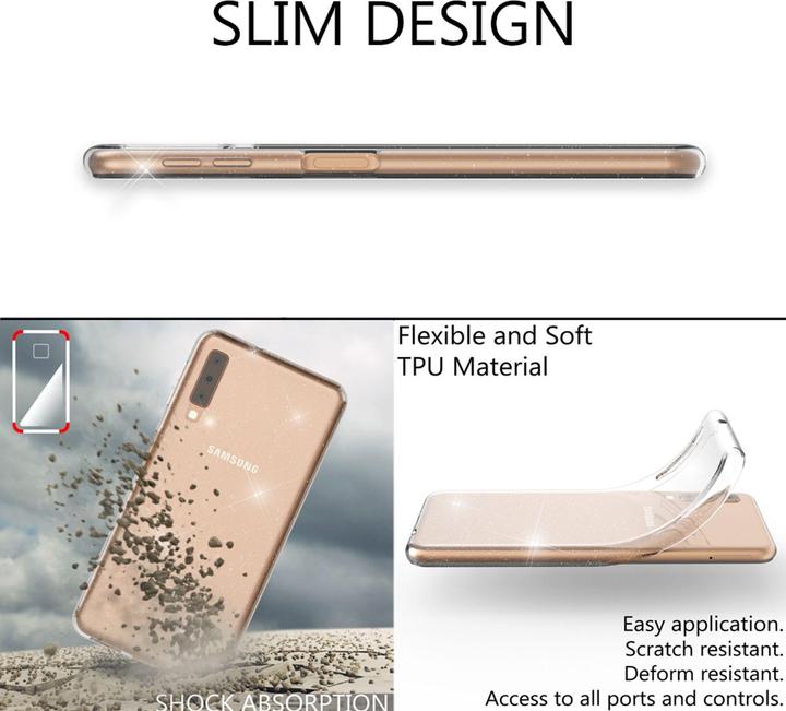 Actual product image Nalia Glitter mobile phone case (Samsung Galaxy A7 (2018))