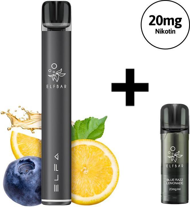 Elfbar ELFA Pro V2 Kit 2ml 20mg, Black & Blue Razz Lemonade (Frais)