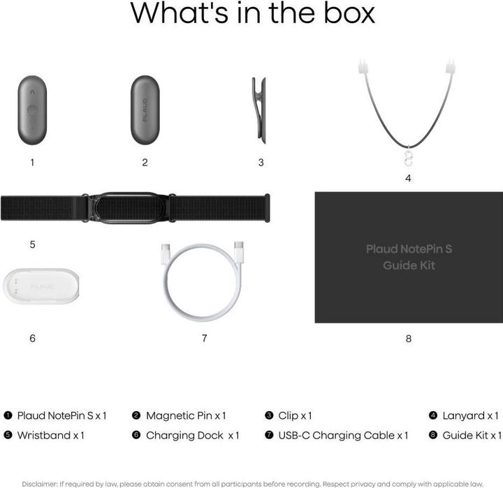 Actual product image Plaud NotePin S (64 GB)