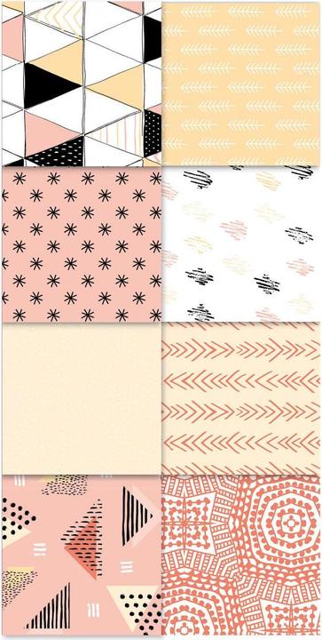 Immagine prodotto I Am Creative Blocco di carta rosa, carta fantasia con diversi motivi con lamina d'oro e stampa glitterata (220 g/m², 1 x)