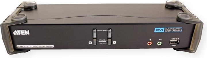 Produktbild Aten CS1782A, 2 Port USB Hub KVM Switch mit 3D, DVI & 7.1