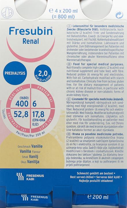 Image du produit Fresubin renal vanille (4x200ml) (Vanille, 992 g)