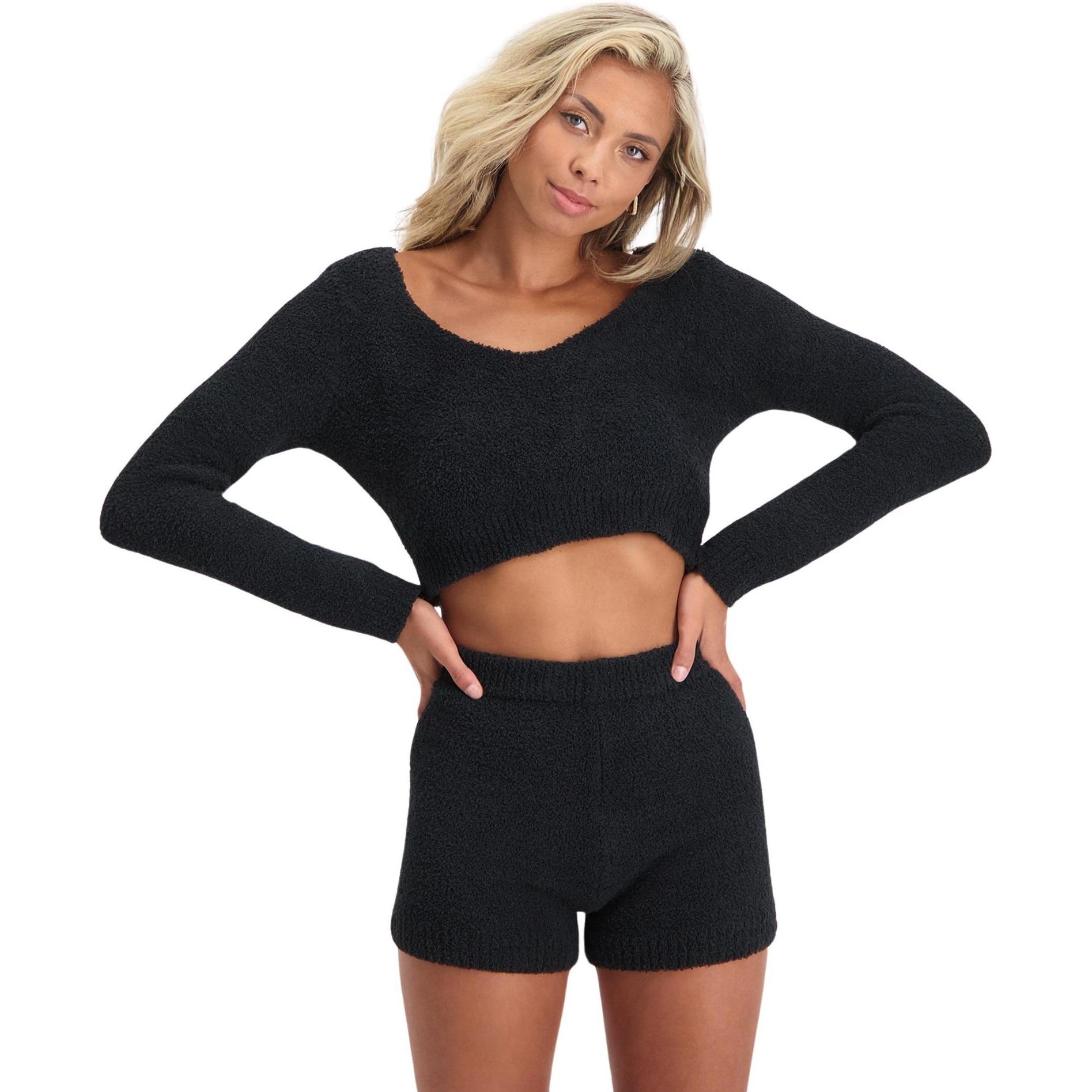 Steve Madden, Sport-BH, damen-sport-bh boucle v-neck (XS), Schwarz, XS