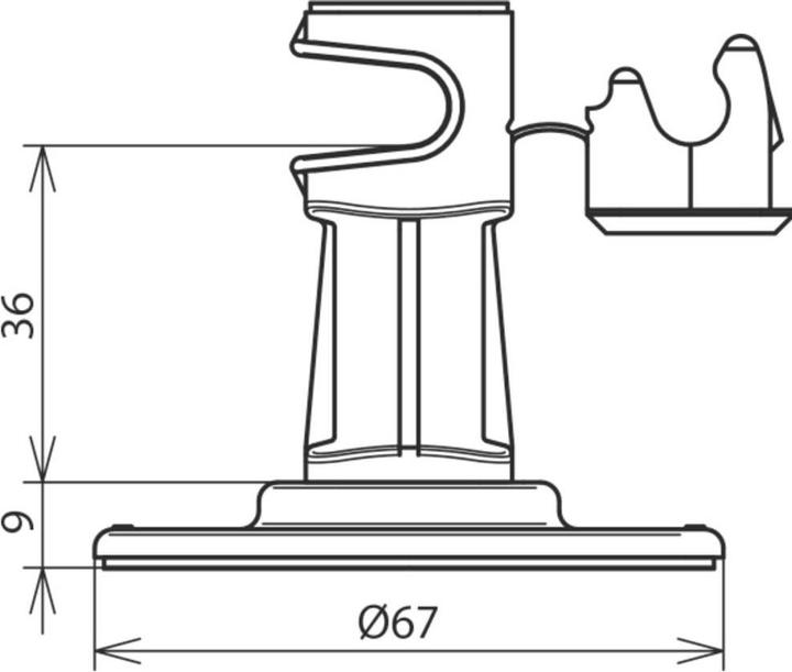 Productafbeelding Dehn Dakgeleiderhouder DEHNsnap H 36mm grijs 297110 (Spiegel + Antenne bevestiging)