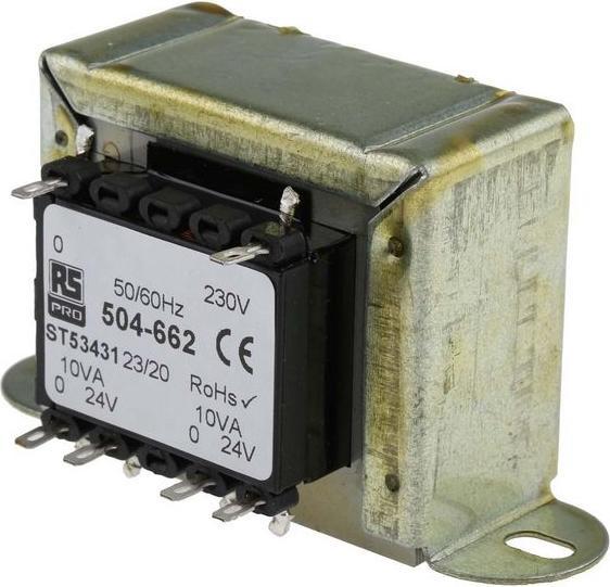 RS PRO Transformator 20VA 2x24V chassisbevestiging