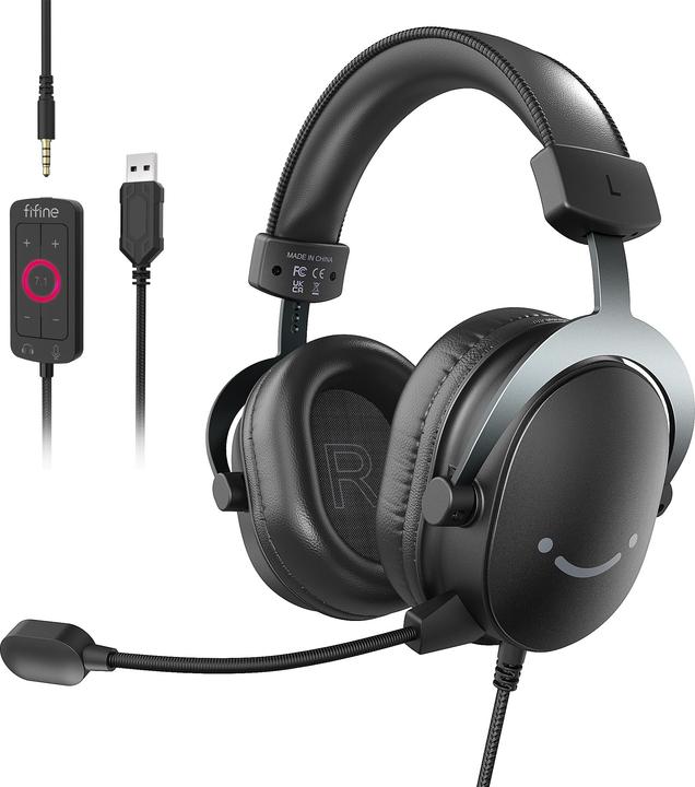 Produktbild Fifine H9 black 3.5MM + USB dual connector headphone for gaming, streaming, recording (Kabelgebunden)
