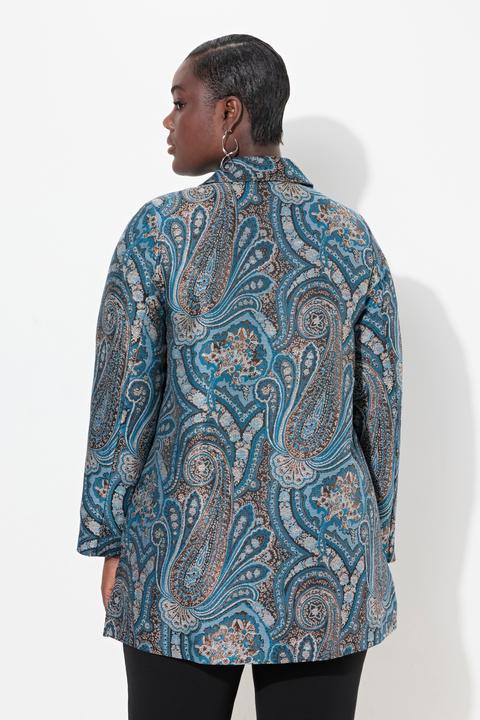 Immagine prodotto Ulla Popken Giacca in jacquard con effetto metallizzato e collo da camicia (60)