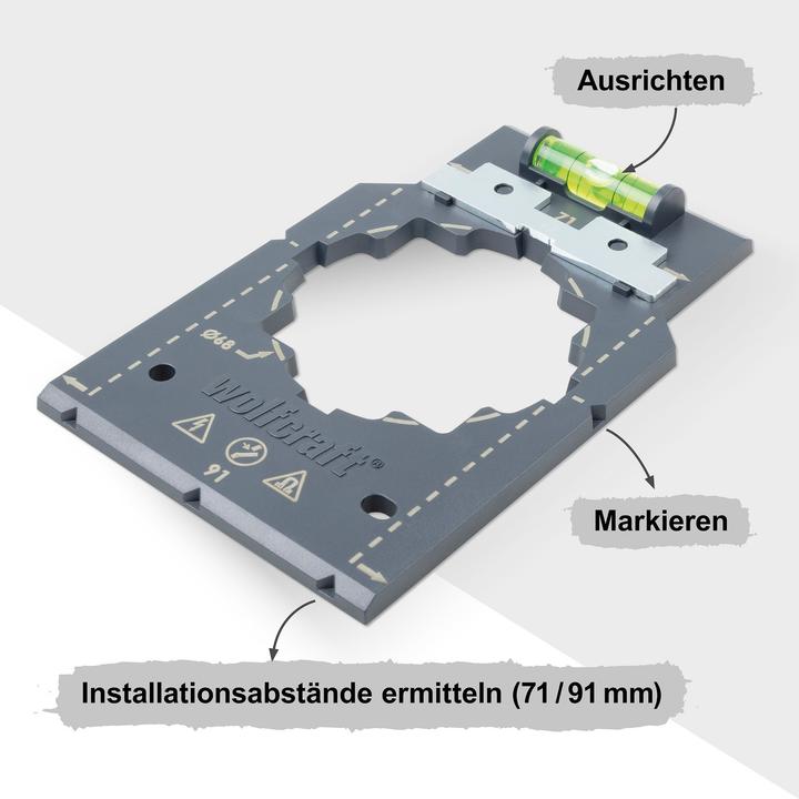 Produktbild wolfcraft 1 Markier- und Ausrichtschablone für HWD (9 cm)