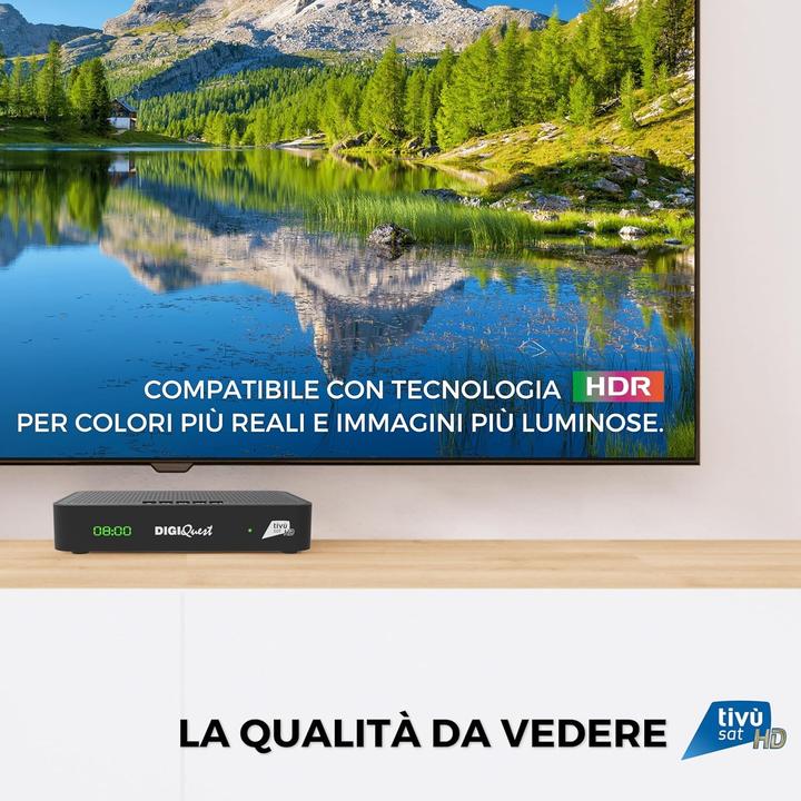 Actual product image Digiquest Tivùsat Maximo Combo Receiver with DVB-S2 and DVB-T2, Recording, DAZN Channels, Smartcard (DVB-S2, DVB-T2)