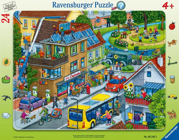 Ravensburger Kinderpuzzel - Onze groene stad - 24 stukjes kaderpuzzel voor kinderen vanaf 4 jaar met (24 onderdelen)