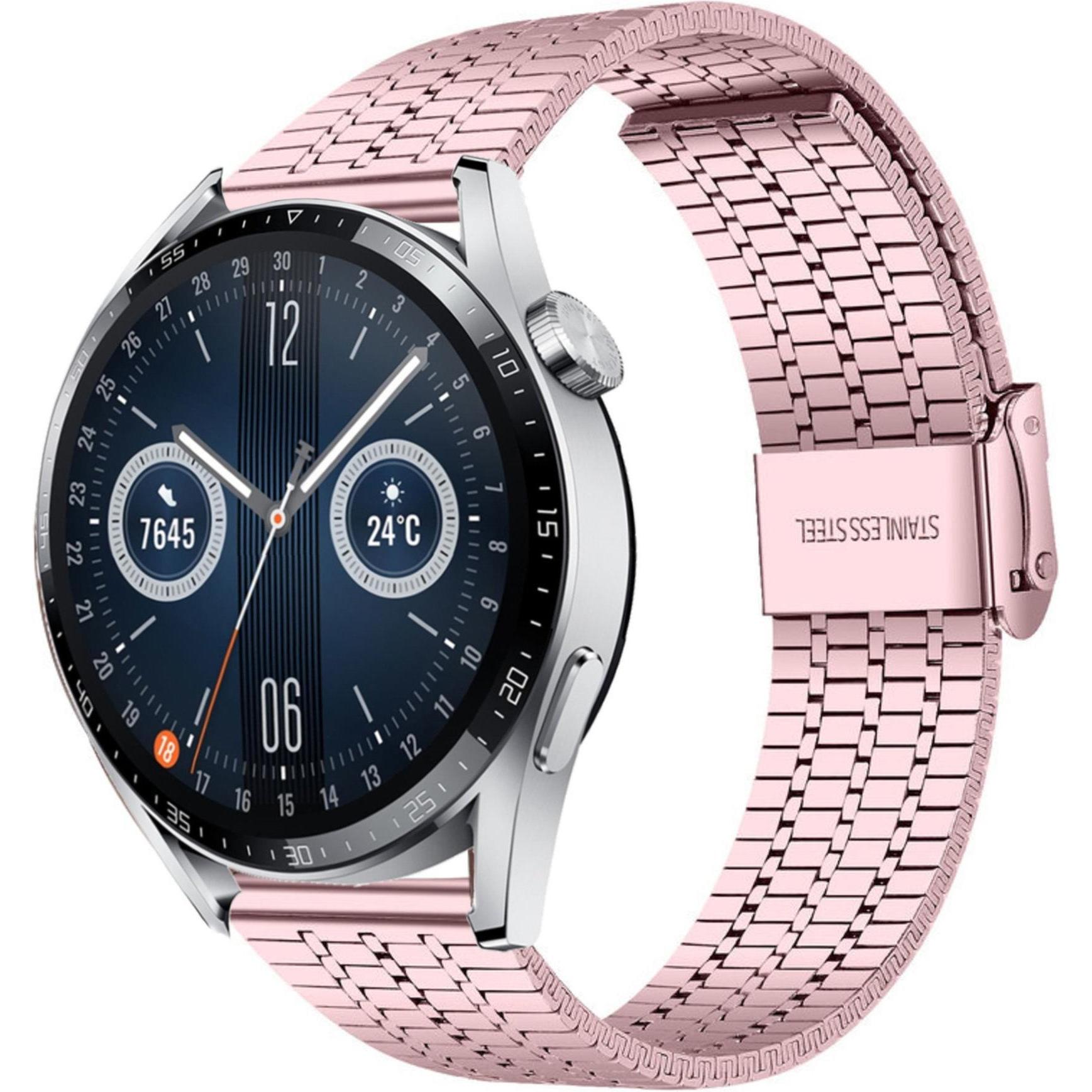 Strap-it Stahlarmband (22 mm, Edelstahl), Uhrenarmband, Rosa
