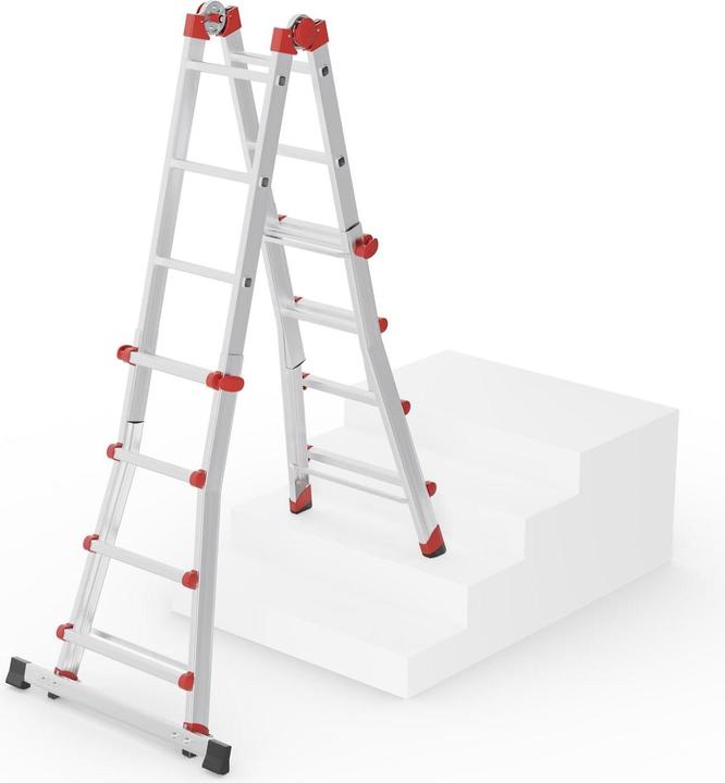 Actual product image Hailo Telescopic ladder 4x4 rungs (Single ladder, Telescopic ladder, Multi-purpose ladder, 24 cm)