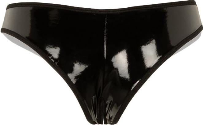 Actual product image Christine Le Duc Open Crotch Thong Dark Desire - black (L)