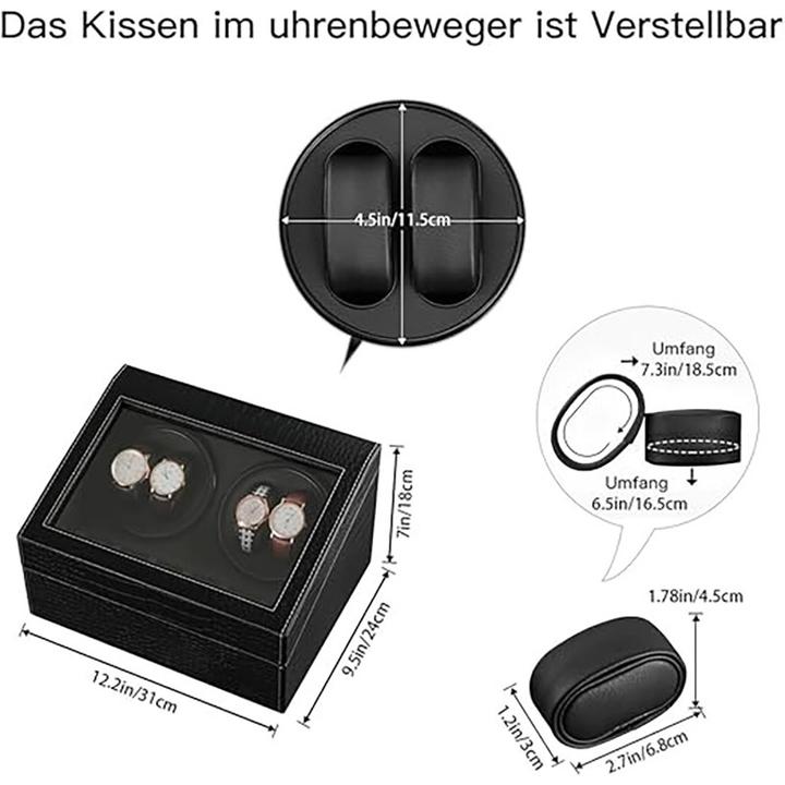 Actual product image Cbx Uhrenbeweger für 4+6 Uhren, Watchwinder Krokodilmuster (10 x)