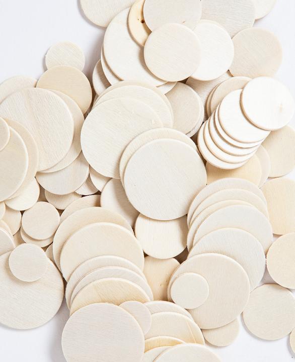 Actual product image I Am Creative Wooden discs round, 120 pcs.