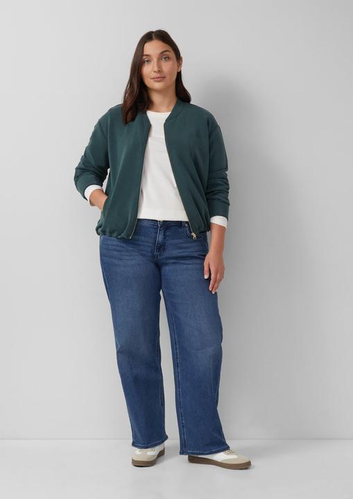 Produktbild s.Oliver Sweatshirt Jacke Oversized Scuba-Jacke mit verstellbarem Saum (46)