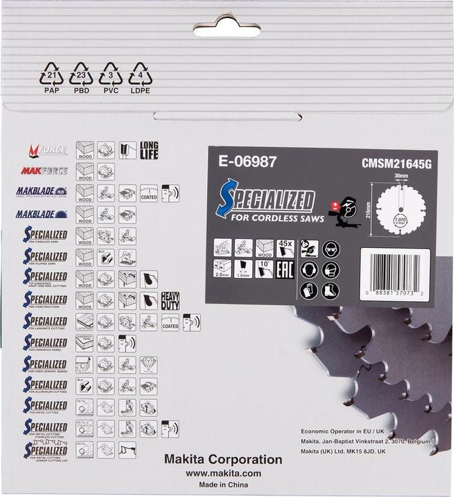 Actual product image Makita EFFICUT saw blade E-06987