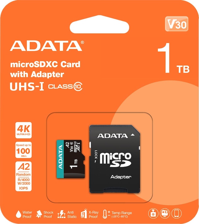Image du produit Adata Premier Pro (1000 Go, microSD, U3, UHS-I)
