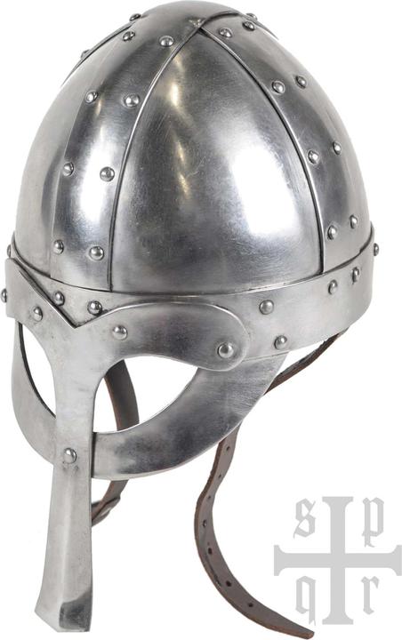 Actual product image SPQR Viking goggle helmet with long nasal 2 mm steel