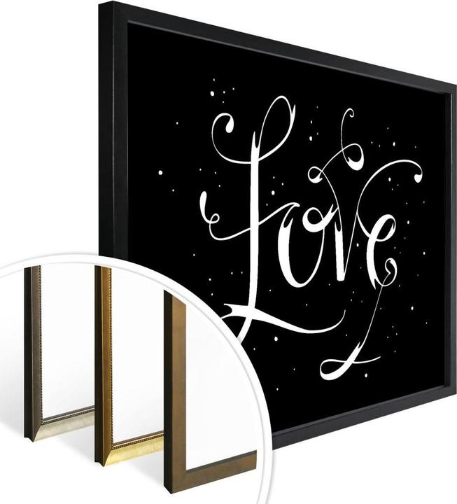 Actual product image Trenddeko Handlettering Love - black negative (80 x 100 cm)