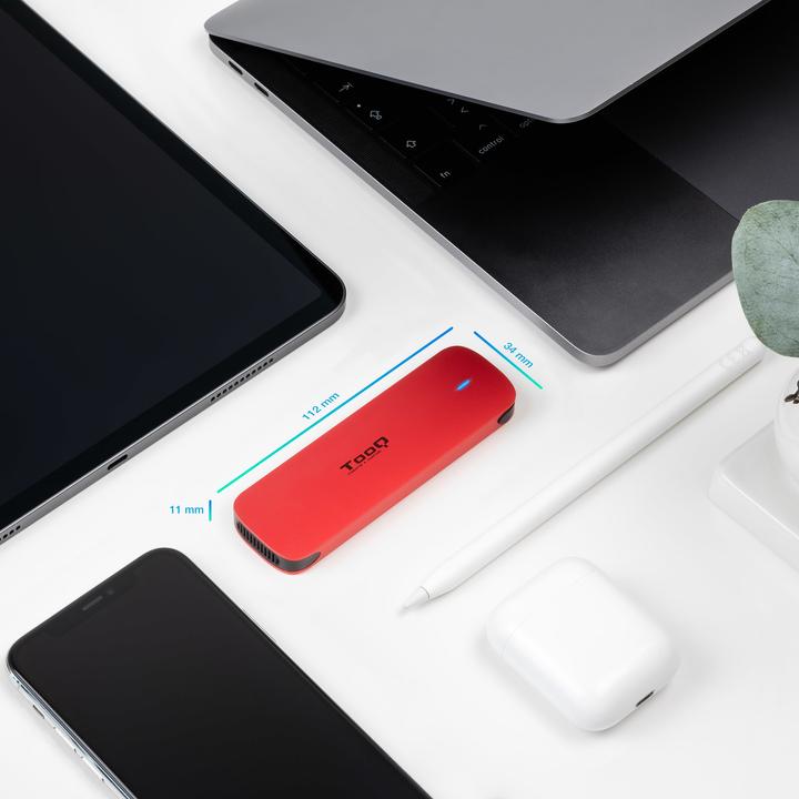 Actual product image Tooq Technology CAJA EXTERNA M.2 NVMe USB3.1 GEN2 ALUMINIO ROJA (M.2)