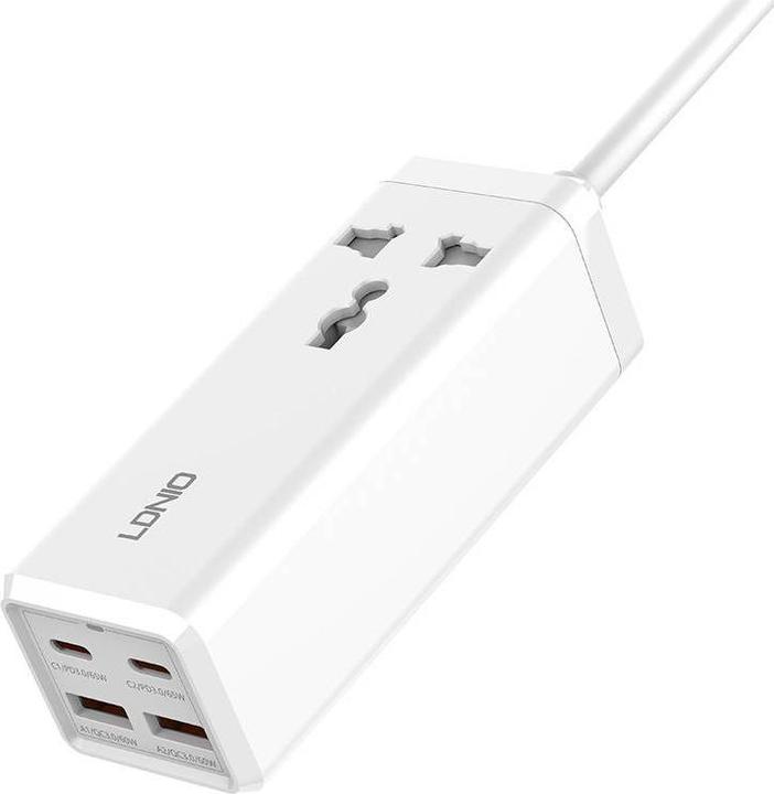 Produktbild Ldnio Power strip with 1 AC socket, 2x USB, 2x USB-C SC1418, EU/US, (white)