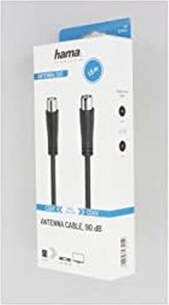 Produktbild Hama Antennen-Kabel, Koax-Stecker - Koax-Kupplung, 1,5 m, 90 dB, Schwarz (90 dB, Antennenkabel)