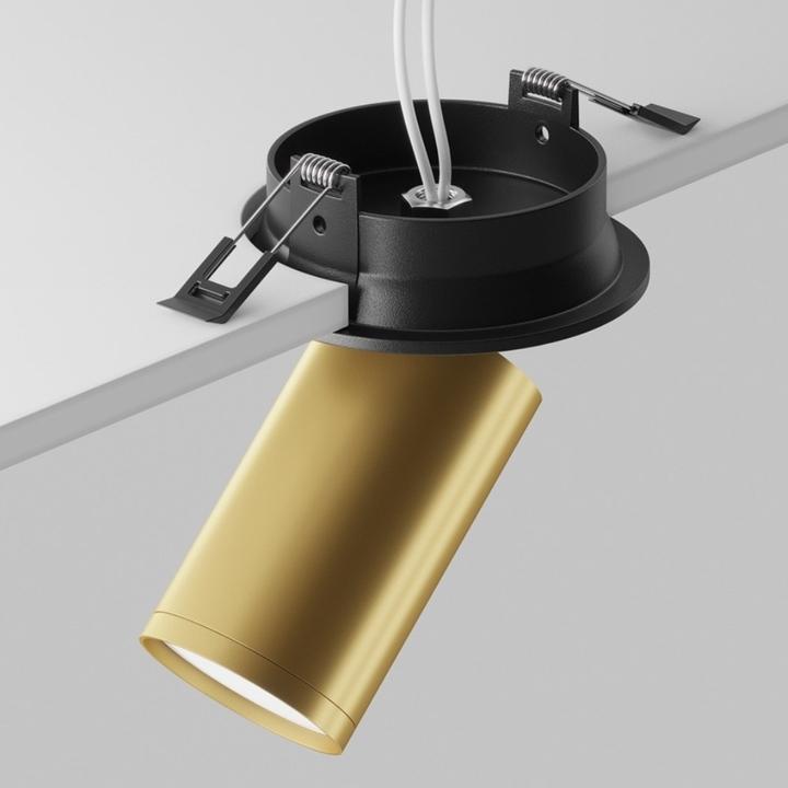 Actual product image Maytoni Focus S Ceiling Light, Ceiling Lamp GU10 12,3cm Black / Matt Gold (GU10)