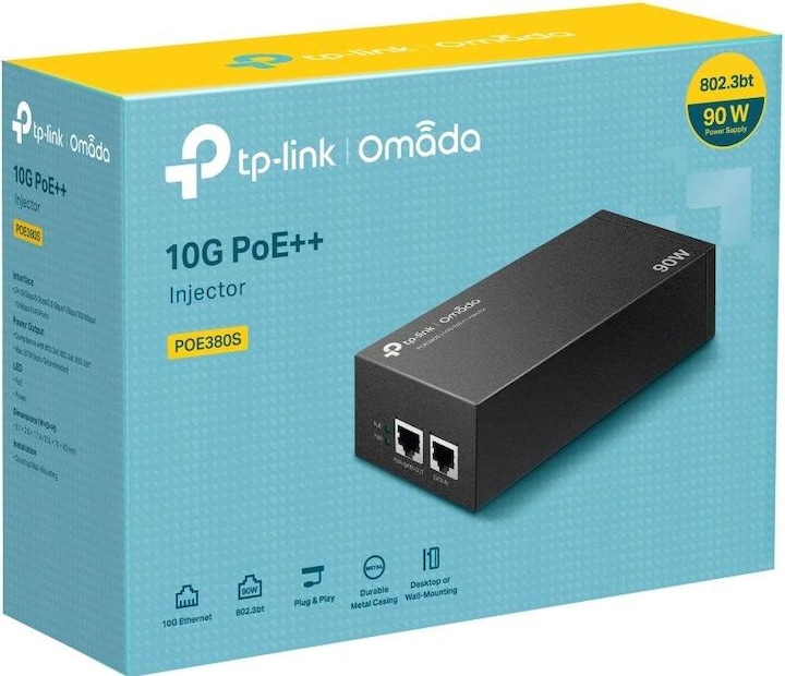 Actual product image TP-Link POE380S (802.3af (PoE), 802.3bt (PoE++), 802.3at (PoE+), 90 W)
