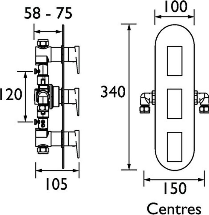 Actual product image Bristan Dual Control Shower Valve with Two Outlet Switch and Tap